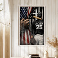 Framed baseball wall art displayed on a light wood paneled wall in a bright home interior