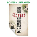 Unframed soccer poster with faith-inspired typography, vintage soccer imagery, and a warm neutral background