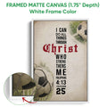 Framed soccer canvas wall art shown with a white frame and a close-up of the canvas detail