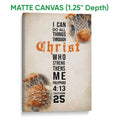 Matte canvas basketball wall art with hoops, basketballs and a distressed inspirational design