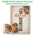 Framed basketball canvas wall art shown with a natural wood frame and textured detail