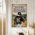 Framed baseball wall art displayed on a light wood-paneled wall in a bright home interior