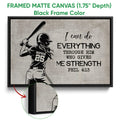 Black framed canvas softball wall art with a bold batter silhouette and motivational design