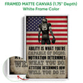 Framed football wall art shown with a white frame and American flag sports artwork