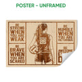Unframed volleyball poster with a female player holding a volleyball and bold motivational artwork