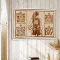 Volleyball wall art displayed in a bright room with a female player and warm neutral sports design