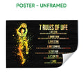 Unframed basketball poster featuring a jumping player and colorful motivational artwork on a black background