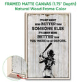 Natural wood framed softball canvas with a batter illustration and rustic farmhouse-inspired style