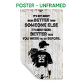 Unframed baseball poster featuring a player with a glove and bold motivational typography