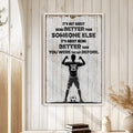 Soccer wall art displayed in a bright home interior with white wood paneling and natural decor