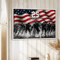 Hockey framed wall art displayed on a light wood-paneled wall in a home decor setting