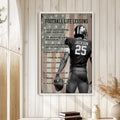 Framed football wall art displayed in a bright home with white wood walls and neutral decor