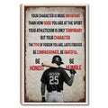 Framed baseball wall art with a motivational character message and batter holding a bat