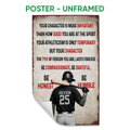 Unframed baseball poster featuring a batter, bat, helmet, and motivational sports message