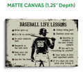 Matte canvas baseball wall art featuring a batter silhouette and distressed vintage-style design