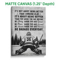 Matte canvas hockey wall art featuring a goalie on the ice with bold black and gray artwork