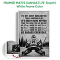 Framed hockey canvas wall art shown with a white frame and close-up of the artwork edge