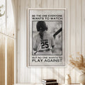 Softball framed wall art displayed on a light wood-paneled wall in a bright home setting
