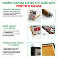 Motocross wall art poster and canvas format guide showing unframed and framed presentation options