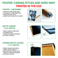 Poster and canvas wall art options showing football artwork with an inspirational blue design