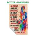 Unframed volleyball poster featuring a colorful player silhouette and bold athletic motivation artwork