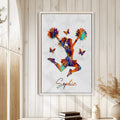Cheerleading wall art displayed in a bright room with white wood paneling and natural decor