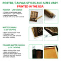 Lacrosse wall art format guide showing poster, matte canvas, and framed canvas presentation options