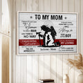 Firefighter mother and child wall art displayed in a bright home with white wood paneling