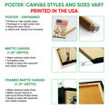 Poster, matte canvas, and framed canvas wall art format guide for a hockey-themed design