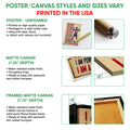 Poster and canvas wall art options guide showing soccer artwork formats and presentation details