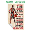 Unframed basketball poster featuring a player silhouette, basketball, and bold motivational sports typography
