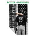 Unframed baseball poster featuring a helmeted batter, bat, stars and bold motivational sports artwork