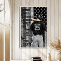 Baseball wall art displayed in a bright home interior with light wood paneling and neutral decor