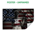 Unframed softball poster featuring a batter from behind against a bold red, white, and blue background