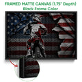 Framed canvas motocross wall art shown with a black frame and close-up edge detail