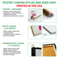 Volleyball wall art format guide showing unframed poster, matte canvas, and framed canvas options