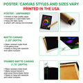 Poster or canvas format guide showing selectable wall art options for a colorful LGBT pride sunflower design