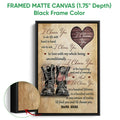 Black framed veteran canvas wall art with military-style boots, heart design, and patriotic details