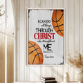Basketball wall art displayed on a light wood-paneled wall in a bright home decor setting