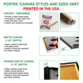 Baseball wall art option guide showing poster, canvas, and framed canvas formats