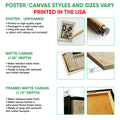 Poster or canvas wall art options showing the football design in unframed, canvas, and framed formats