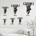 Raccoon metal sign size guide showing six square size options from 8x8 to 24x24 inches