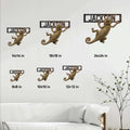 Chameleon metal sign size guide showing available square sizes from 8 by 8 to 24 by 24 inches