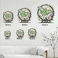 Moth metal sign size guide showing available 8x8, 10x10, 12x12, 14x14, 18x18, and 24x24 inch options