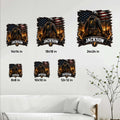 Lineman metal sign size guide showing available square sizes from 8x8 inches to 24x24 inches