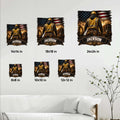 Construction worker metal sign size guide showing available 8, 10, 12, 14, 18, and 24 inch options