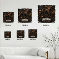 Miner metal sign size guide showing available square dimensions from 8 by 8 to 24 by 24 inches