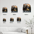Bear metal sign size guide showing available square sizes from 8 by 8 to 24 by 24 inches