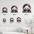 Panda metal sign size guide showing available dimensions from 8 by 8 to 24 by 24 inches