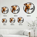 Greyhound metal sign size guide showing six square options from 8 by 8 to 24 by 24 inches